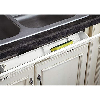 Rev-A-Shelf 30" Plastic Tip-Out Tray Organizer for Sink Base Cabinets, Home Kitchen and Bathroom Organization, Min Opening Width of 32.75", White, LD-6591-30-11-1 - size: 30 inches