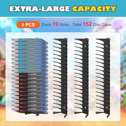 Video Game Storage Wall Mount - 8PCS Heavy-Duty Metal Game Case Holder Media Storage Shelves for PS, Xbox, DVD, Switch Game Organizer Display Stand, Holds up to 152 - size: 8-Pack