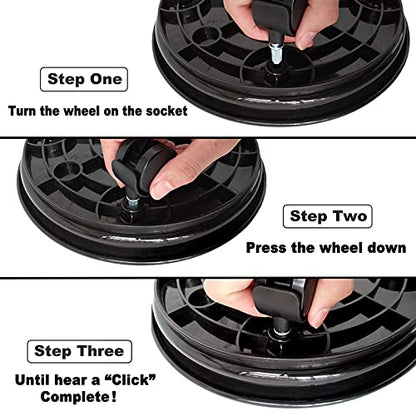 Plant Caddy with Wheels, Rolling Plant Dolly with Casters, Black | Movable Plant Stand, Flower Pot Dolly Holder, Planter Pot Mover, Indoor Outdoor Use, 2 Wheels with Lock, Fit Most Pots - color: Black