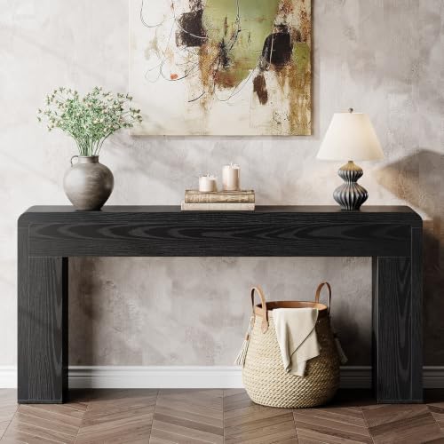 Tribesigns 70.9-Inch Extra Long Console Table, Rustic Wooden Sofa Table Behind Couch, Farmhouse Entryway Console for Living Room, Entryway, Hallway, Foyer (Black) - color: Black
