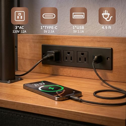 Small Bedside Table with Charging Station, Rolling Side Table with Wheels, Small Nightstand with Drawer Storage for Bedroom - Natural Wood with Tray - color: Natural Wood - Tray Style