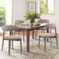 COLAMY Wooden Dining Chairs Set of 4, Modern Fabric Upholstered Dining Room Chair, Farmhouse Kitchen Chairs with Foot Pegs, Camel - color: Camel, size: Set of 4