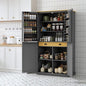 Linique 71.3" Kitchen Pantry with 2 Drawers, 2 Adjustable Shelves, 8 Door Racks, Large Wooden Cupboard, Freestanding Tall Cabinet for Kitchen Dining Room Grey