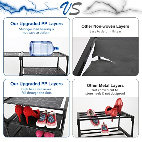 9-Tier Large Tall Shoe Rack with Covers 40-46 Pairs, Sneaker Rack Organizer Shoes Cabinet Closed Shelves Shoe Stand Holder for Garage Bedroom,Zapateras Organizer for Shoes 50 Pares