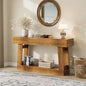 60" Farmhouse-Style Entryway Table with Drawers, Two-Tier Storage Design with Includes Drawers and Open Shelves, Sturdy Wooden Frame, Easy to Clean, Perfect for Entryways, Hallways, and Living Rooms