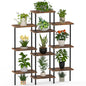 42" Tall Plant Stand,4-Tier Heavy Duty Plant Shelf,Small Plant Stand Indoor and Outdoor,Living Room,Balcony,Home Office,37''L x 7.8''W x 42''H,Rustic Brown