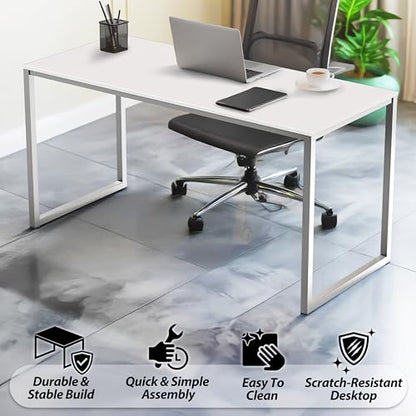 SHW Mission 48-Inch Home Office Computer Desk, White - color: White, size: 48-Inch