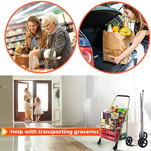 Wellmax WM99024S Grocery Utility Shopping Cart, Easily Collapsible and Portable to Save Space and Heavy Duty, Light Weight Trolley with Rolling Swivel Wheels - size: Medium