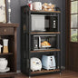 Microwave Oven Stand with Storage 4 Tiers, Free Standing Microwave Oven Stand Coffee Bar Adjustable Kitchen Shelves Kitchen Storage Shelf Rack Bakers Racks for Kitchens(Brown) - color: Brown