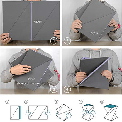DesignNest Levit8 Portable Standing Desk Work Station Foldable Sit to Stand Laptop Riser, Easy flat to Raised surface Converter, Origami home, office Travel (Medium)