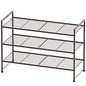Simple Houseware 3-Tier Stackable Shoes Rack Storage Shelf, Bronze - color: Bronze, style: Wired Grid Panel