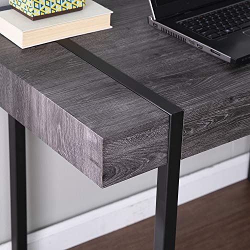 SEI Furniture - Harkriven Small Space Desk - Transitional Design, Black Iron and Wood - Ideal for Home Office, Bedroom (HO1094537)