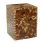 Deco 79 Teak Wood Handmade Side End Accent Table End Table with Mosaic Wood Chip Design, Side Table 14" x 14" x 18", Brown - color: Brown, size: 14" x 14" x 18.05"