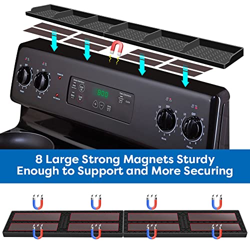 Hydream Stove Top for Silicone Shelf,30 Inch Magnetic Shelf Over the Stove Spice Rack,Kitchen Organizer Magnet Above Stovetop Back of Flat Storage Suctioned-Black - color: Black