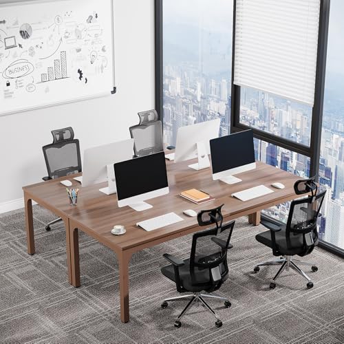 Tribesigns 6.5 FT Conference Room Table, 78.74" W x 27.56" D Large Office Conference Table, Modern Seminar Meeting Table Desk for Boardroom, Meeting Room (1, Walnut) - color: Walnut