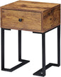 VECELO Nightstand with Storage Drawer, End/Side Table for Bedroom, Sturdy Metal Frame