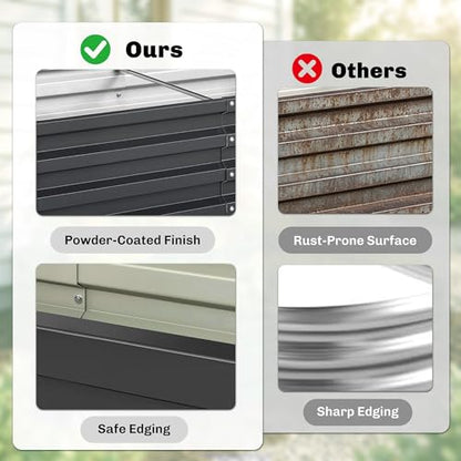 Outsunny Galvanized Raised Garden Bed, 4' x 2' x 1' Metal Planter Box, for Growing Vegetables, Flowers, Herbs, Succulents, Gray - color: Gray, size: 4' x 2' x 1'