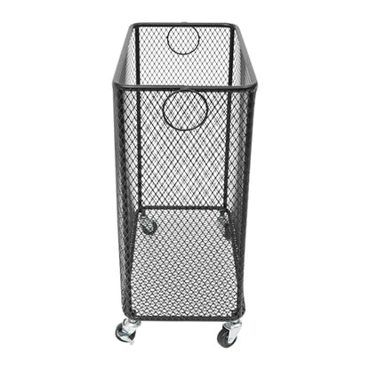 Laundry Hamper with Wheels, Rolling Laundry Basket Cart, Rectangular Metal Mesh Clothes Hamper with Metal Pull Handle for Laundry Room and Bedroom(Black, 16.9" x 9" x 17.7") - color: Black, size: 26.77 x 21.5 x 26in