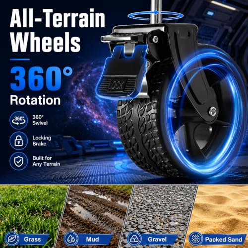 Wagons Carts Foldable, 500 lb 220L Collapsible Wagon with Brakes | Folding Wagon Cart with brakes, compact folding design and large storage for camping, groceries, sports and outdoor hauling - size: 500LB