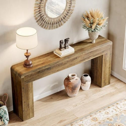 Tribesigns 70.9-Inch Extra Long Console Table, Rustic Wooden Sofa Table Behind Couch, Farmhouse Entryway Console for Living Room, Entryway, Hallway, Foyer (Brown) - color: Brown