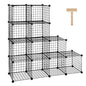 SUPER DEAL Metal Wire Cube Storage Organizer, 12 Cubes DIY Modular Cabinet Bookcase Bookshelf Shoe Rack Stackable Wire Cube Closet for Home, Office, Living Room, Bedroom