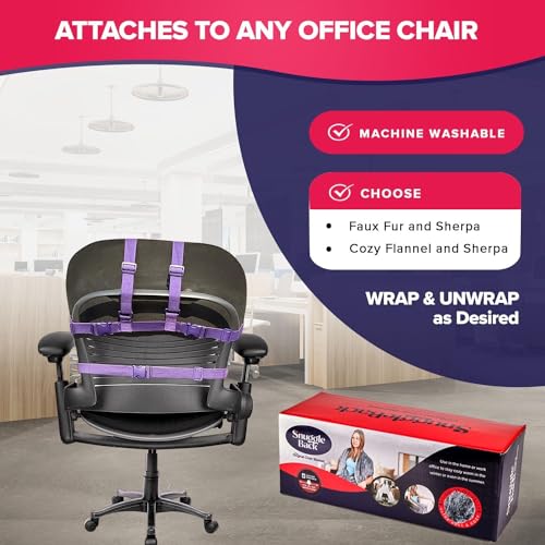 The Original Office Chair Blanket by SnuggleBack; Cozy Comfy Office Desk Chair Wrap Attaches for Hands-Free Warmth. Stay Warm In The Winter or Summer. (Buffalo Plaid Patterned Fleece) - color: Buffalo Plaid