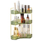CESTATIVO Corner Bathroom Counter Organizer, Vanity Trays, Skincare Makeup Organizer, Bathroom Counter Shelf (3 Tiers, Green)