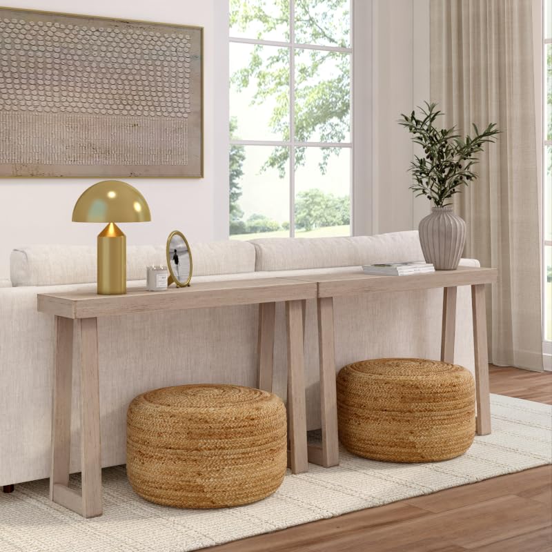 Plank+Beam Classic Console Table, 46 Inch, Seashell | Non-Toxic Finishes, Versatile Design, Elegant Details, Easy Assembly, Quick Setup, Solid Wood - color: Seashell, size: 46" Console Table