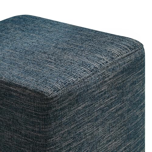 Modway 17" Square Woven Heathered Fabric Upholstered Upholstered Ottoman - color: Heathered Weave Azure