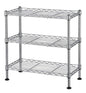 FOXHOLE 3-Tier Steel Metal Storage Rack Wire Shelving for Bathrooms, Closets, Kitchen, Pantry, Adjustable Shelves, Silver Finish, 17.72" L x 7.87" W x 17.72" H - size: 17.72"W x 7.87"D x 17.72"H
