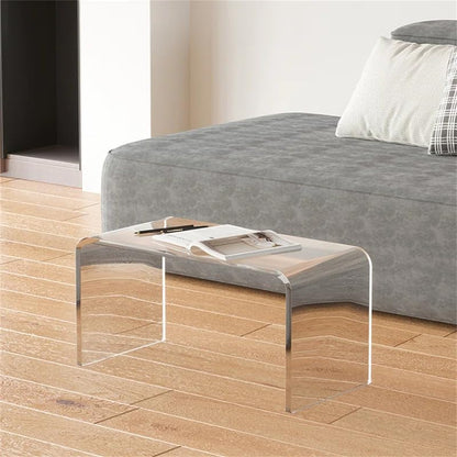 Acrylic Side Table,C Shaped End Table, Acrylic Sofa Side Table, Bedside Table for Bedroom Small Simple Modern Coffee Table Suitable for Living Room (Transparent) - color: Transparent