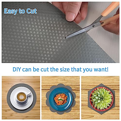 Bloss Shelf Liners, Non Adhesive EVA Drawer Mat Liners Roll for Bathroom, Kitchen, Desks, Deco Shelves 12x59 inch-Grey - color: Gray, size: 12"W x 59"L