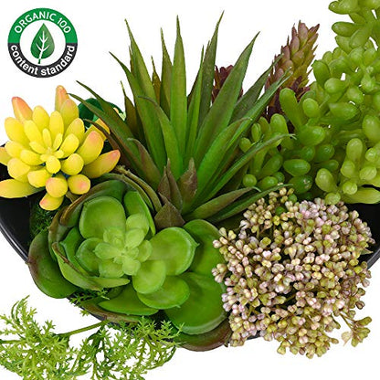 Artificial Succulents Plants Fake Potted Plants 7.2 Inch | Faux Succulents, Artificial Plants & Greenery for Hone Garden, Table Desk Shelves, Bathroom, Office Decorations