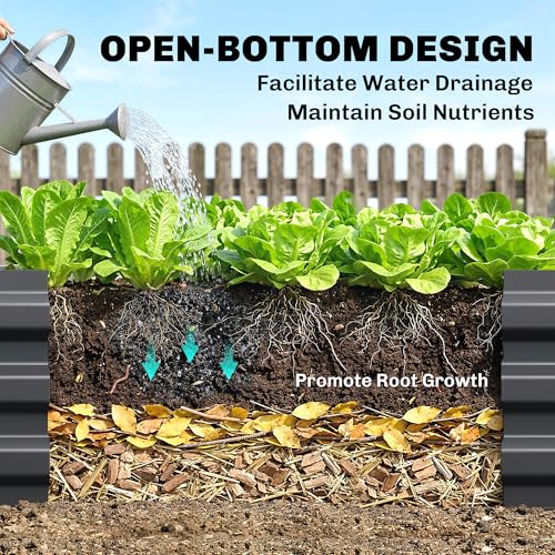 Outsunny Galvanized Raised Garden Bed, 8' x 3' x 1' Metal Planter Box, for Growing Vegetables, Flowers, Herbs, Succulents, Gray - color: Gray, size: 8' x 3' x 1'