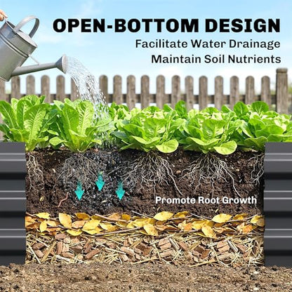 Outsunny Galvanized Raised Garden Bed, 8' x 3' x 1' Metal Planter Box, for Growing Vegetables, Flowers, Herbs, Succulents, Gray - color: Gray, size: 8' x 3' x 1'