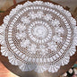 Damanni White Cotton Handmade Crochet Lace Tablecloth Doilies Table Overlay,Round,23 Inch,2PCS - size: White-2pc-23 Inch