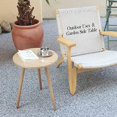 AWASEN Side Table Round, Small Accent Table Nightstand Modern End Table for Living Room Bedroom Office Small Spaces, 15.7''Dia x 19.69''H(Natural Walnut) - color: Natural Walnut