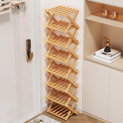 Shoe Racks, Foldable Shoes Organizer FreeStanding Shelf,5 Layers | Natural, Functional, Multifunctional, Suitable For Entryway, Closet, Bedroom, Hallway - color: Five Layers of Primary Colors