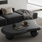 47.2” Cloud Coffee Table with 3 Ball Legs, Modern Irregular Center Table for Living Room, Low Cute Small MDF Tea Table for Bedroom, Space Apartment-Black - color: Cloud -47"black