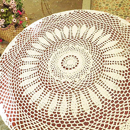 Damanni Cotton Handmade Crochet Lace Tablecloth Doilies Doily,Round,White,39 Inch - color: White, size: 39" (Round)