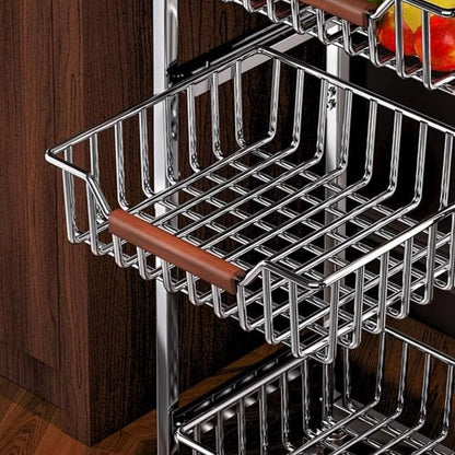 4-Tier Slim Rolling Fruit & Vegetable Storage Cart with Removable Baskets, Narrow Metal Kitchen Organizer Cart on Wheels, Fruit Basket Stand & Fruteros para Cocina, Pantry Cart for Storage - size: 4-Tier Slim