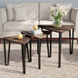 LAVISH HOME Nesting Set of 3, Modern Woodgrain Look for Living Room Coffee Tables or Nightstands-Contemporary Accent Decor Furniture