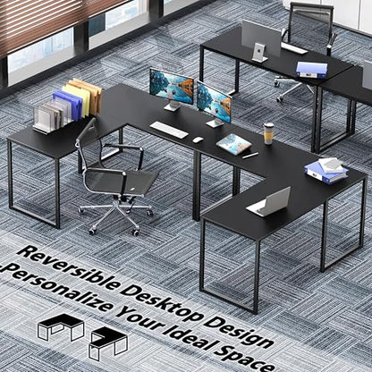 SHW Mission 48 x 48 Inches L-Shape Home Office Computer Desk, Black - color: Black, size: 48-Inch L-Shaped