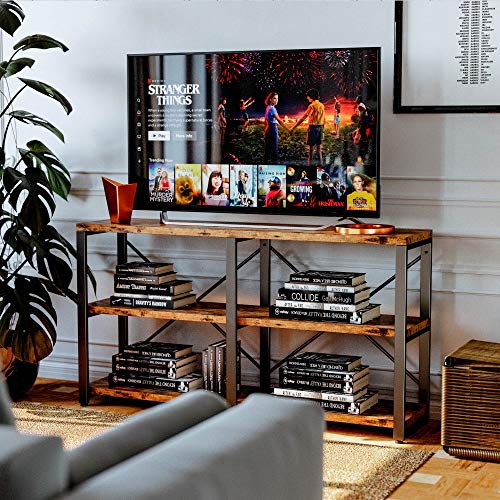 IRONCK Bookshelf Double Wide 55 in 3-Tier, Industrial Bookcases, Wood and Metal Bookshelves, Book Shelves for Home Office Decor Display - size: 55 In