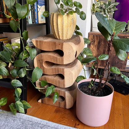Rutledge & King Aspen Wood End Table - Unique Wooden Side Table - Mid Century Saur Wood Side Table - Small Accent Table - Mid Century Modern Decor - color: Natural, style: Aspen