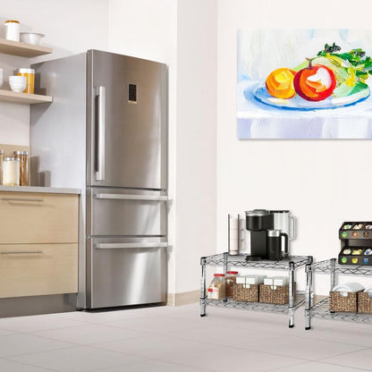 Shelving Inc. 12" d x 12" w Chrome Wire Shelving with 2 Tier Shelves, Weight Capacity 800lbs Per Shelf - size: 12" d x 12" w x 14" h