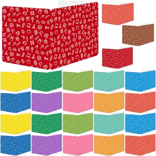 gisgfim 24 Pack Privacy Shields for Student in 12 Vibrant Colors Desk Dividers Durable Privacy Folders Testing Divider Shield Study Boards Panel Partition for Classroom Teacher Back to School Supplies - style: Vibrant