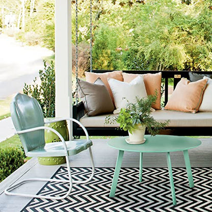 Grand Patio Round Steel Patio Coffee Table, Weather Resistant Outdoor Large Side Table, Mint Green… - color: Mint Green, style: 1 PC