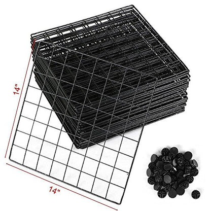 UNICOO - 14 * 14 inch Big Cube Multi Use DIY 20 Cube Wire Grid Organizer, Wardrobe Organizer, Bookcase, Storage - Black Wire - size: 20 cube