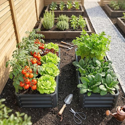 Outsunny Galvanized Raised Garden Bed, 4' x 2' x 1' Metal Planter Box, for Growing Vegetables, Flowers, Herbs, Succulents, Gray - color: Gray, size: 4' x 2' x 1' (2 pc)